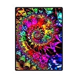 Tie Dye Go With Flowerソフトフリース毛布とスロー58 x 80インチ(大)クリスマスギフト