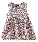 Plus Nao(プラスナオ) ミニワンピース キッズ ガールズ 子供服 ノースリーブ 半袖 フレアワンピース バックリボン カジュアル 花柄 サクラ 110 J