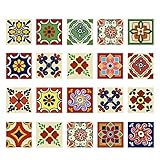 Baoblaze 防水PVC　モザイク　壁　ステッカー　タイル　キッチン　20個入り　貼り付け　浴室　防水　3サイズ　多色選べ　　　 - C 10×10cm