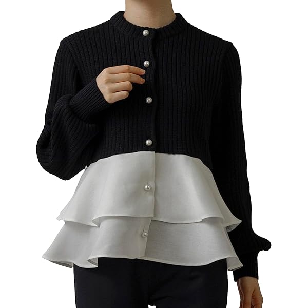 Amazon | [ソーノ] ジレ NAVY バックフリルロングジレ ネイビー