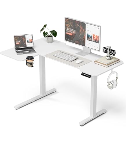 Amazon | FEZIBO 電動 昇降デスク L字 幅140cm 昇降式デスク