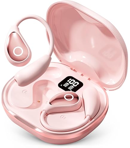 Amazon.co.jp: ワイヤレスイヤホン、ピンク、充電ケース付き