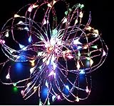 LEDイルミネーションライト 100球10m RGB自点滅 ACアダプター付き 飾り 電飾 七夕 ジュエリーライト クリスマスライト 結婚式 パーティー ガーデン 庭屋外、室内の飾り(防水)