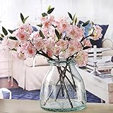 Auntwhale 人工桜の花の枝花のステムシルクトール偽のフラワーアレンジメントホームウェディングデコレーション40センチメートル