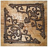 12 Cast Ironアンティークスタイルハートブラケット、ガーデンシェルフブラケットブレース