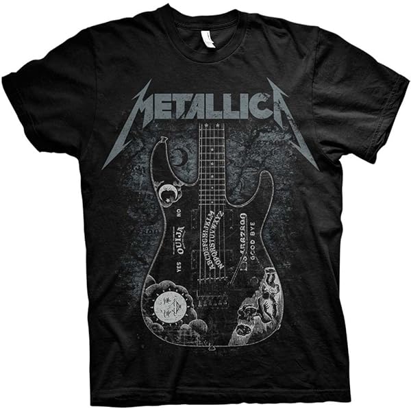 Metallica Official Band T-Shirt - Papa Het Guitar Distressed Logo Men's Tee (Black, XXL) - View #10