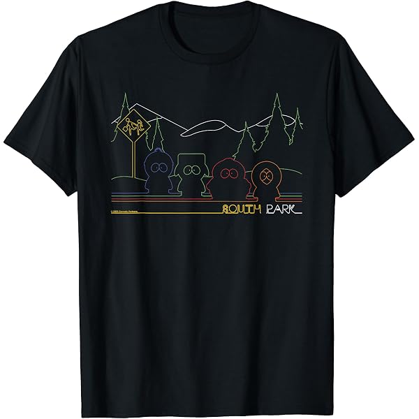 Amazon | サウスパークスタンケニーカイル&カートマンラインアート T 