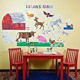 Oopsy daisy Eric Carle, 's Farm Peel and Place Childrens Wall Decals by Eric Carle, 54 by 60-Inch [並