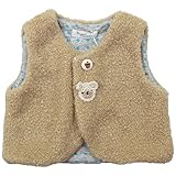 《秋冬春対応》(日本製) Pample Mousse(パンプルムース) 表シープボア裏天竺水玉ベスト S(70cm~80cm)/BE NO.DP-74100