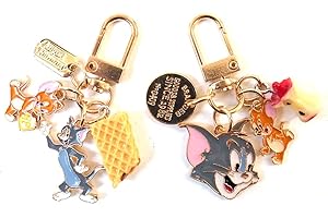 トムとジェリー 4連チャーム キーホルダー キーリング (2種セット) [並行輸入品]