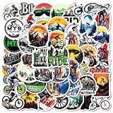 50枚 MTBマウンテンバイク ステッカー 自転車デカール ロードバイクシール サイクリング ヘルメットステッカー PVC防水素材 ノートパソコン、コンピューター、スノーボード、スケートボード、荷物、スーツケース、ギター、水筒、スマートフォンケース、車、自転車、オートバイ、ヘルメットなどに適しています