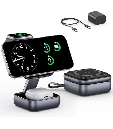 Amazon.co.jp: KEEPRO MagSafe 3in1 ワイヤレス充電器 折り畳み充電