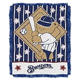 MLB Milwaukee Brewers 36-Inch-by-46-Inch Woven Jacquard Baby Throw [並行輸入品]
