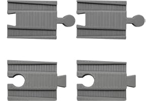 【Link Rail】木製レール プラレール 連結用レール 2種2セット (グレー) BRIO・IKEA・トーマス 等互換性あり