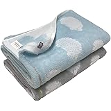 今治タオル バスタオル 2枚組 【ブランド認定】 60x120cm ブルー グレー ハリネズミ柄 かわいい ふわふわ 吸水 速乾 (ブルー1枚グレー1枚)