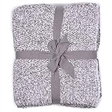 (ベアフット ドリームス)Barefoot Dreams ブランケット COZYCHIC HEATHERED THROW #603 190×137 CHARCOAL-WHITE [並行輸入品]