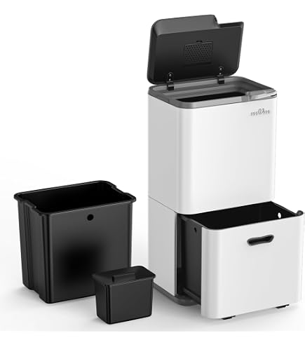 Amazon｜ゴミ箱 2段式3分別 縦型 合計60L ペダル式ダストボックス 