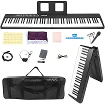 Amazon | Yumcute 電子ピアノ 88鍵盤 折りたたみ 2つ折り電子