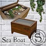 Sea Boat-シーボート 収納付きディスプレイテーブル*センターテーブル*シャビー家具*コーヒーテーブル*リビング*コレクションテーブル*店舗什器*ブラウン*デザイナーズ*リサイクルウッド*アンティーク家具*アンティーク雑貨*北欧風*レ