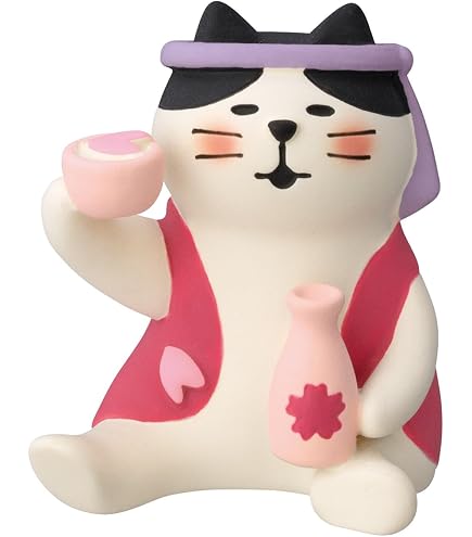 Amazon｜デコレconcombre 乾杯お花見猫 乾杯お花見猫 約35×30×h42 ZSA