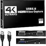 BotthHealth 4K HDMI キャプチャーボード パススルー 1080P 60FPS USB3.0 ゲームキャプチャー ビデオ フルHD 60Hz ビデオキャプチャー ゲーム実況生配信、会議、ライブビデオ配信、画面共有、録画に適用 Swit