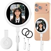 XPT021 自撮りモニター iPhone専用 自撮り モニター iPhone じどりモニター スマホ 背面モニター、磁気式 32g超軽量 超薄型 充電不要 有線接続 遅延ゼロ 高輝度OLEDディスプレイ 超高精細画面、ミラーリングワンタッチ切り替え