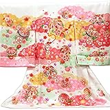 【お宮参り着物】【白地系 雲取りに毬の柄】女の子 正絹 友禅 金駒刺繍【風呂敷プレゼント/ギフト対応】