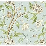 York Wallcoverings EB2075 Carey Lind Vibe Teahouse Floral Wallpaper, Pale Blue/Graphite Grey/Medium 