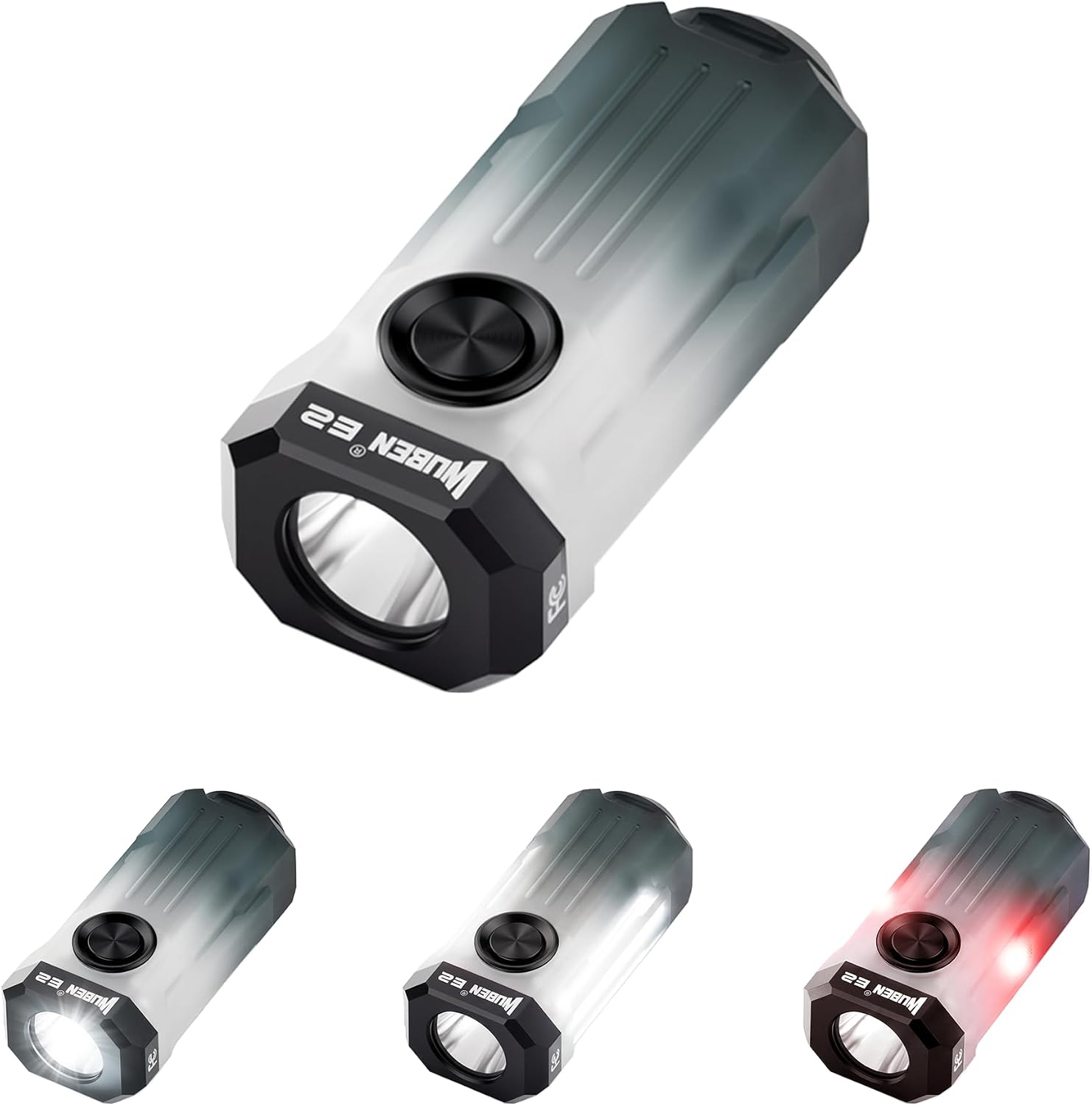 WUBEN E2 小型 懐中電灯 充電式、ミニ LED キーホルダー ライト、EDC ポケット 懐中灯 150 ルーメン 超軽量 10.7g | 150 ルーメン ミニライト、サイドと RGB 付き、 IP66 防塵防水 キャンプ 室内利用、屋外緊急時に対応 (アクセサリー P5 は別売り)
