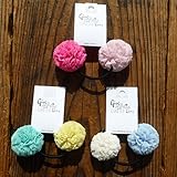 ミルク&ソーダ TULLE POMPOM HAIR ELASTIC ヘアゴム リボン F BLUE/WHITE