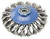 Walter Surface Technologies 13H614 Saucer-Cup Knot-Twisted Wire Brush, Threaded Hole, Stainless Stee