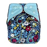 Charcoal Bamboo AIO All-in-one Cloth Diaper with Pocket (Paisley) by Ecoable