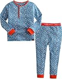 [Vaenait Baby]キッズ子供ベビー服綿100％ルームウェア長袖パジャマ寝間着上下セット Button Flower Blue L
