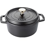staub ストウブ 「 ピコ ココット ラウンド ブラック 18cm 」 両手 鋳物 ホーロー 鍋 IH対応 【シリアルナンバー付き日本正規販売品】 La Cocotte Round 40509-485