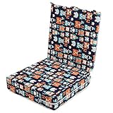 Zicac　座布団　高さが変わるクッション　食事用　フクロウ柄　可愛い　取り外し便利　麻布+密度の高いスポンジ　子供用シートクッション　様々な椅子に適用です　2歳以上キッズにご利用可能 (サイズ1, 