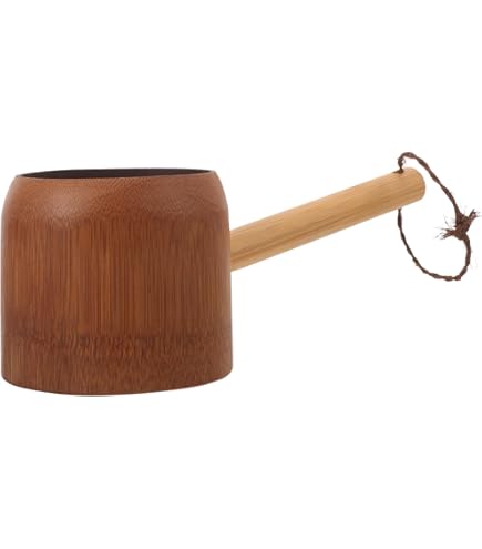 Aemygo 2 Pack Wooden Scoop Ladle For Kitchen, 8.5 Inch Large Solid Wood Kitchen Rice Scoop Multipurpose Bath Salt Scoop For Serving Flour, Beans, Water, Canister