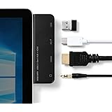 サンワダイレクト Surface Go 3 /Go 2 /Go専用 USB-Cハブ HDMI(4K対応)/USB-C(PD対応)/USB3.0/3.5mm4極ミニジャック バスパワー ブラック 400-HUB073BK