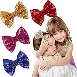 輝くヘアリボンクリップバレッタAlligatorスナップブティック完璧なクリスマスギフトベビーGirls幼児のためのkids-set 4 US サイズ: M カラー: マルチカラー