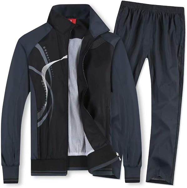 Muxuryee Men's Jersey, Top and Bottom Set, Sportswear, Training Wear, Breathable, Quick Drying, Jersey Hoodie - 1