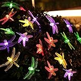 Blusow Outdoor Solar Light String Dragonfly Shape, 16Ft20LED Lighting Of The Christmas Tree, Wedding