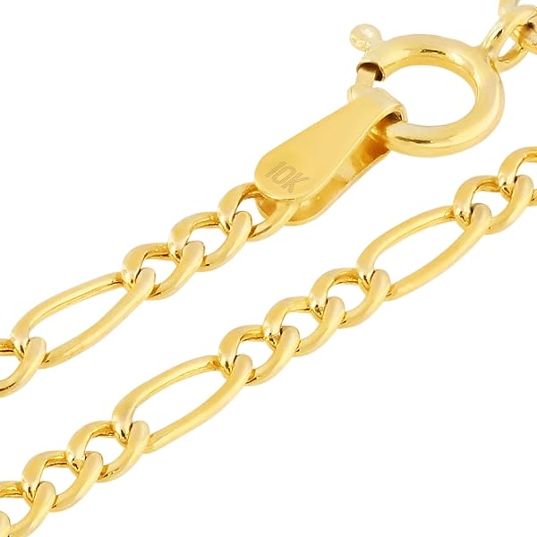 Amazon | Nuragold 10K リアルイエローゴールド フィガロリンク 2.5mm