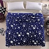 livebycareラグジュアリーコレクションウルトラソフトフランネルベッドBlanket PlushフリースオールシーズンThrow /ベッド毛布ソファ毛布 79*91"(Queen) ブルー LC