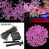 Solar String Lights,SOLMORE 55.8ft /17M 100 LED Ambiance Lighting Waterproof Solar Starry Fairy Outd