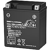 LEOCH 12V 6Ah バイク用バッテリー EBM7-3 AGM メンテナンスフリー YTX7L-BS/TTZ8V 互換 充電済み ディオ110 250TR ホーネット250 リード110