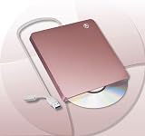 【新型】DVD/CDドライブ 外付け USB3.0 タッチ吸引式 USB A/Type-C両用 DVD/CD/VCD 読込み&書込み ポータブル DVDドライブ Mac/Windows/Linux等対応 高速 薄型 DVD/CDプレイヤー (ピンク)