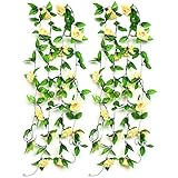 シルク造花 ローズ 藤 観葉植物 壁掛 20m (8本)フェイクグリーン インテリア イミテーション 雑貨 家庭やパーティーの装飾のための花輪を吊る (4色セット)