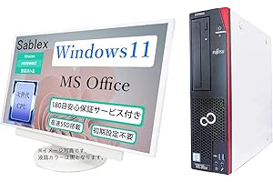 【整備済み品】富士通 デスクトップPC D588 / 24型液晶セット / Win11 Pro/MS Office/Core i5-8500/8400/Bluetooth&WIFI/DVD-ROM / 16GB / 1012GB