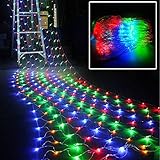 ActionFly Multi-Color Outdoor RGB 96 LED Net Mesh Fairy string Lights Twinkle Lighting With US Plug 