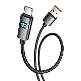 Mcdodo USB-A to USB-Cケーブル 6A急速充電 縦で見やすい 出力スクリーン表示 Type-Cケーブル 高速データ転送 アルミ合金シェル 頑丈なナイロン編み Carplay対応 タイプC充電コード スマホ タブレット iPhone 17/16/15シリーズ Xperia Galaxy Pixel その他AndroidデバイスなどUSB-C機器対応 1.2m