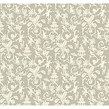 York Wallcoverings WP2409 Waverly Small Prints Palm Palace Wallpaper, Grey/Beige/Cream [並行輸入品]